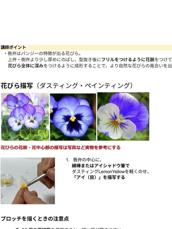 講師用のテキストの見本(講師ポイントの囲みがあるページ)